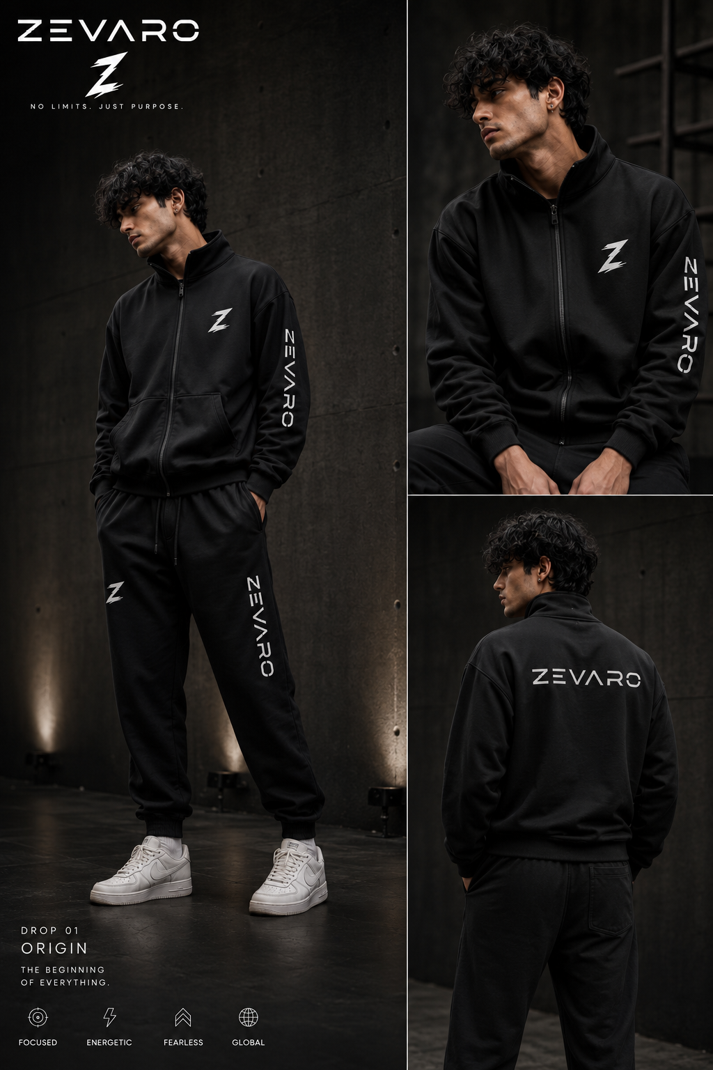 Track suits Zevaro streetwear editorial
